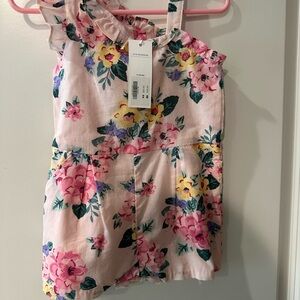 Janie & Jack Floral Pink One-Shoulder Romper